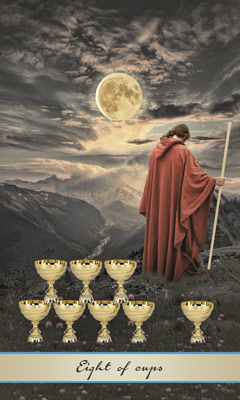 Resultado de imagem para 8 of cups tarot